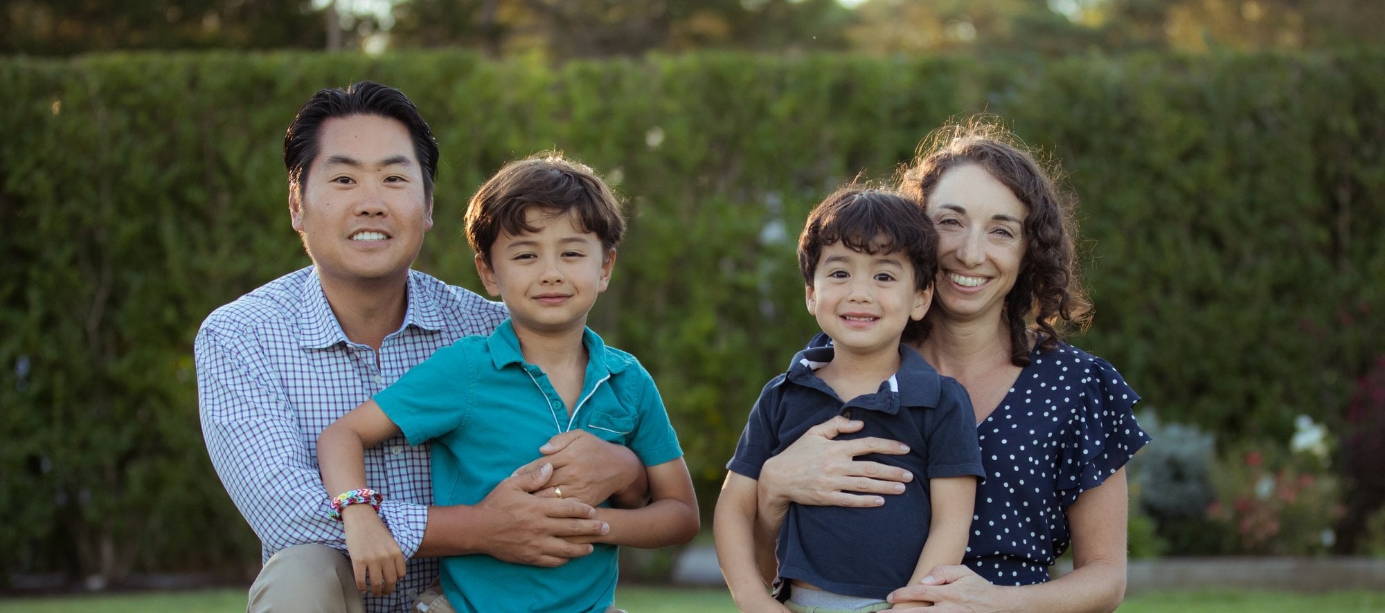 Daniel Shin with his wife and two sons